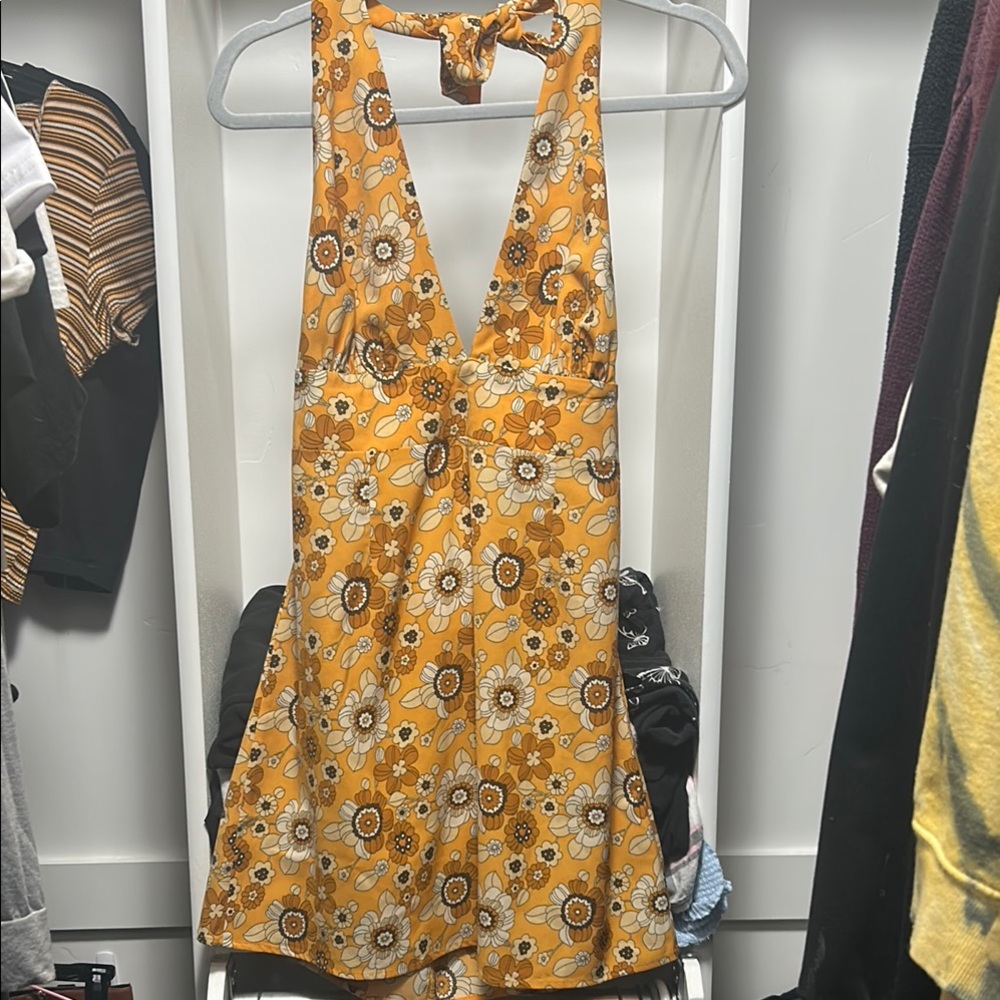 Cider Mustard Floral Dress